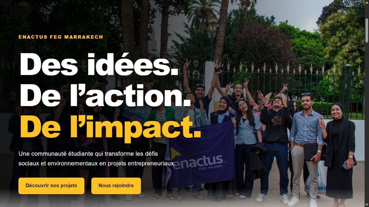 Capture du site Enactus FEG Marrakech