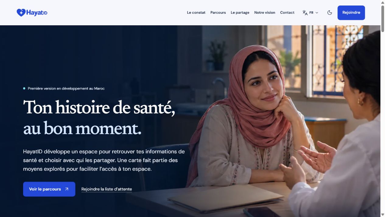 Capture du site HayatID
